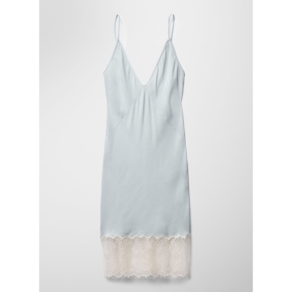 Aritzia Wilfred Babaton Baby Blue Slip moulin Dress - Picture 1 of 5